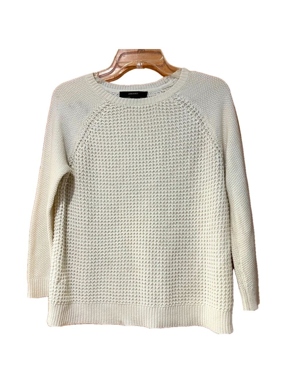 Forever 21 Cream Knit Sweater Women's Small
